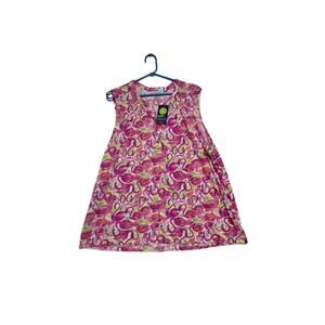 Kiwi Fresh Pink Flamingo Sleeveless Top with Gold Buttons *NEW*